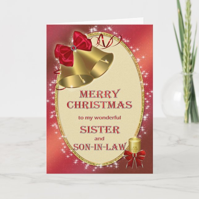 For sister and son-in-law, Christmas card (Front)