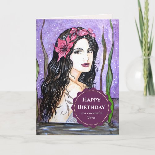 For Sister on Birthday Lady of the Lake Card