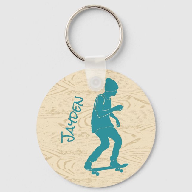 For Skateboarders Skateboarding Graphic Keychain (Front)
