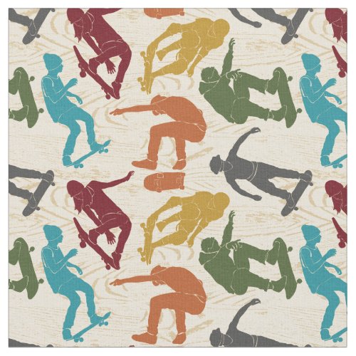 For Skateboarders Skateboarding Graphics Collage Fabric