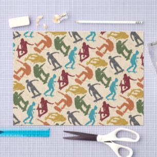 For Skateboarders Skateboarding Graphics Collage Tissue Paper