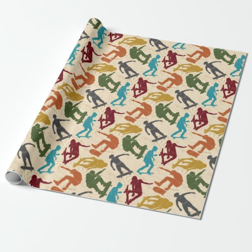 For Skateboarders Skateboarding Graphics Collage Wrapping Paper
