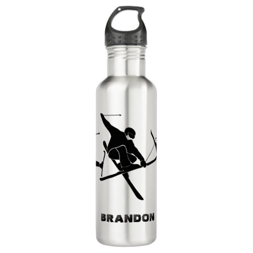 For Skiers Personalized Ski Trick Graphic Stainless Steel Water Bottle