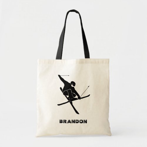 For Skiers Ski Trick Graphic Personalized Tote Bag