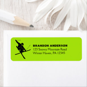 For Skiers Ski Trick Graphic Return Address Label