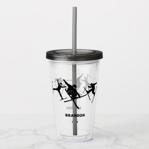 For Skiers Ski Tricks Graphics Personalized Acrylic Tumbler