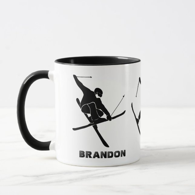 For Skiers Ski Tricks Personalized Mug (Left)