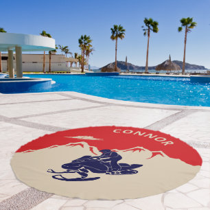 For Snowmobilers Snowmobile Graphic Personalized Beach Towel