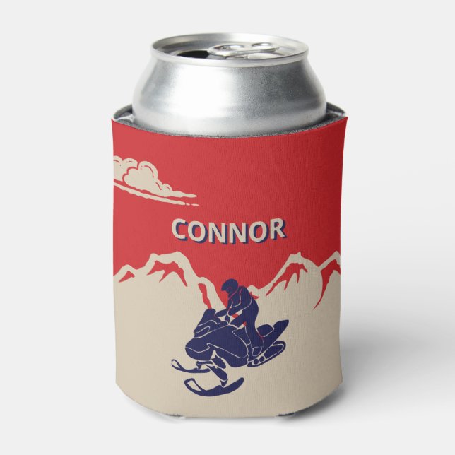 For Snowmobilers Snowmobile Graphic Personalized Can Cooler (Can Front)