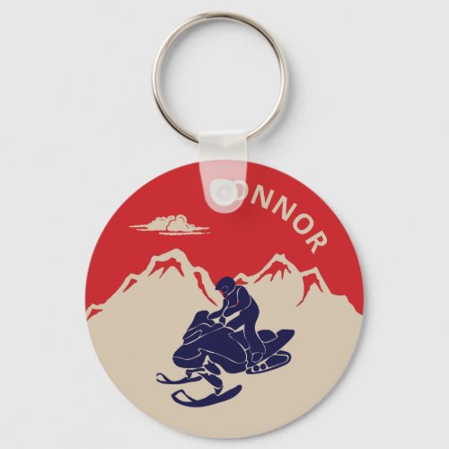 For Snowmobilers Snowmobile Graphic Personalized Keychain