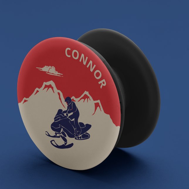 For Snowmobilers Snowmobile Graphic Personalized PopSocket (Creator Uploaded)