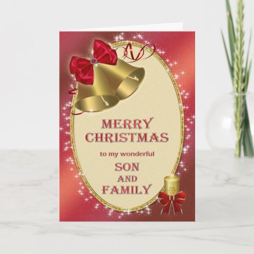 For son and family traditional Christmas card