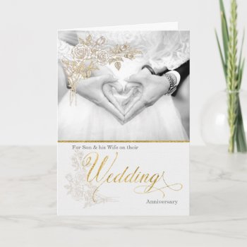For Son And His Wife Wedding Anniversary Card by SalonOfArt at Zazzle
