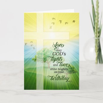 For Son Christian God's Light And Love Birthday Card by SalonOfArt at Zazzle