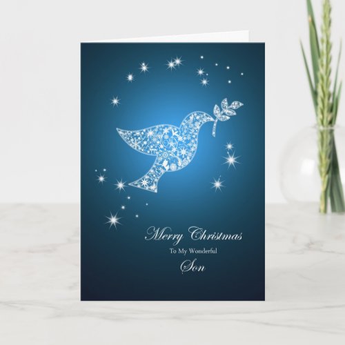 For Son Dove of peace Christmas card