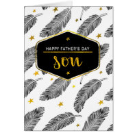 For Son on Father's Day Custom Greeting Cards