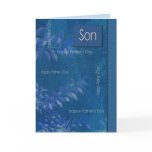 For Son on Father's Day. Elegant Blue Leaf Pattern Card For Son on Father's Day. Elegant Blue Leaf Pattern Card