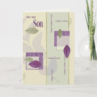 For Son on Father's Day. Elegant Leaf Pattern Card