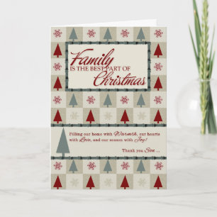 for Son Retro Christmas Tree Theme Holiday Card