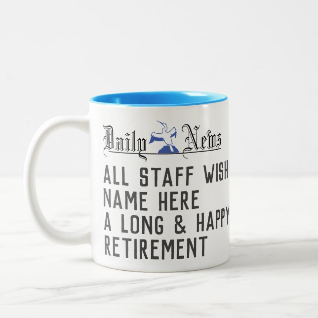 For Soneone Retiring. Retirement Gift. Two-Tone Coffee Mug (Left)