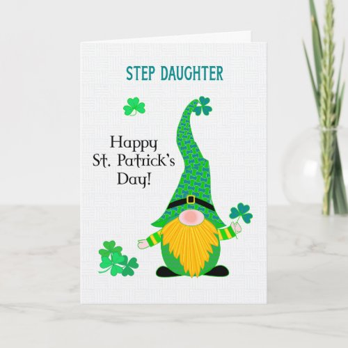 For Stepdaughter St Patricks Fun Leprechaun Card