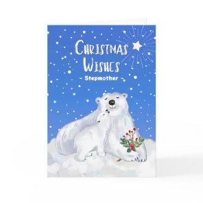 For Stepmother Christmas Wishes with Polar Bears Card