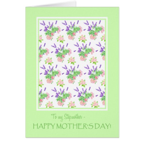 For Stepmother Pretty Floral Mothers Day Greeting