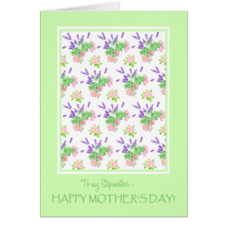 For Stepmother Pretty Floral Mother's Day Greeting Cards
