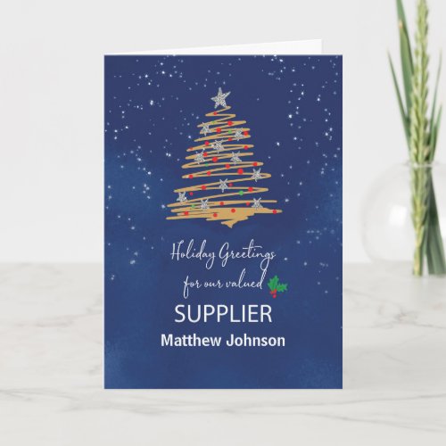 For Supplier Christmas Tree Customizable Name Card