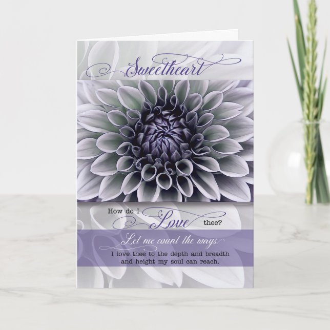 for Sweetheart Romantic Valentine Feminine Floral Holiday Card (Front)