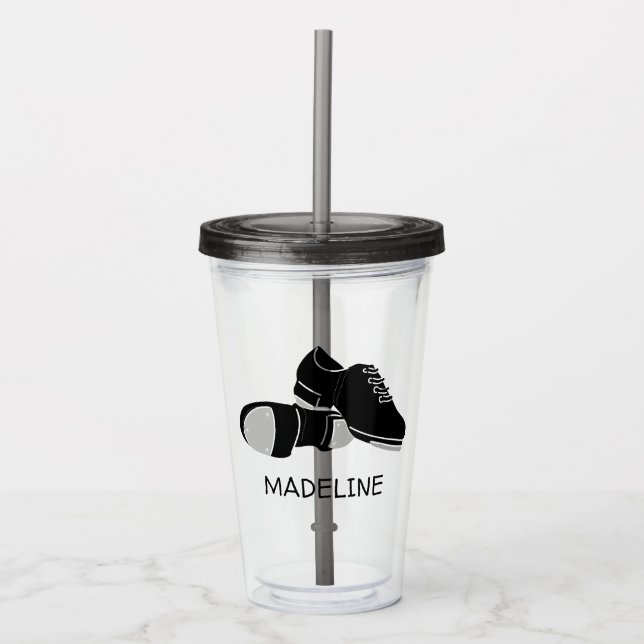 For Tap Dancers Tap Dance Shoes Personalized Acrylic Tumbler (Front)