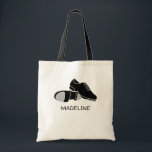 For Tap Dancers Tap Dance Shoes Personalized Tote Bag<br><div class="desc">Create a personalized gift for your favorite tap dancer. This tote bag features an illustration of tap dance shoes in black and gray and is ready to be personalized with your own custom message in black lettering.</div>
