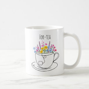 For-Tea 40th Birthday Whimsical Colorful Floral Coffee Mug