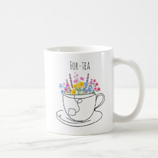 For-Tea 40th Birthday Whimsical Colorful Floral Coffee Mug