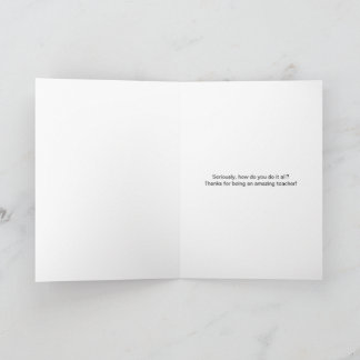 For Teacher Thank you Bold Red Apple Card
