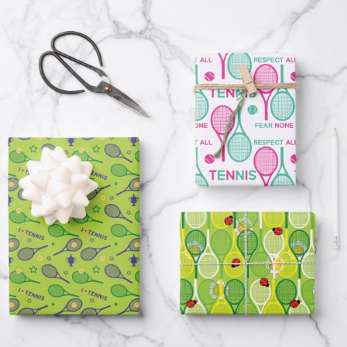 For tennis player cute wrapping paper sheets