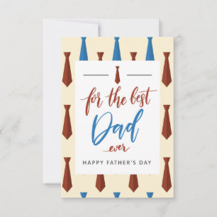 For The Best Dad Ever - Father's Day Thank You Card