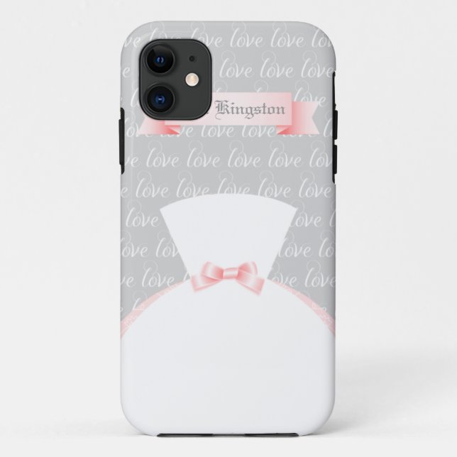 For the Bride Personalized "Mrs." Case-Mate iPhone Case (Back)