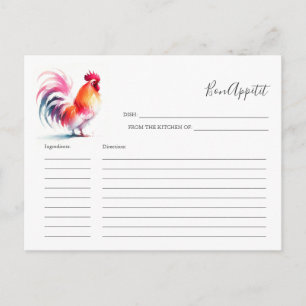 For the Bride Recipe Card Rooster