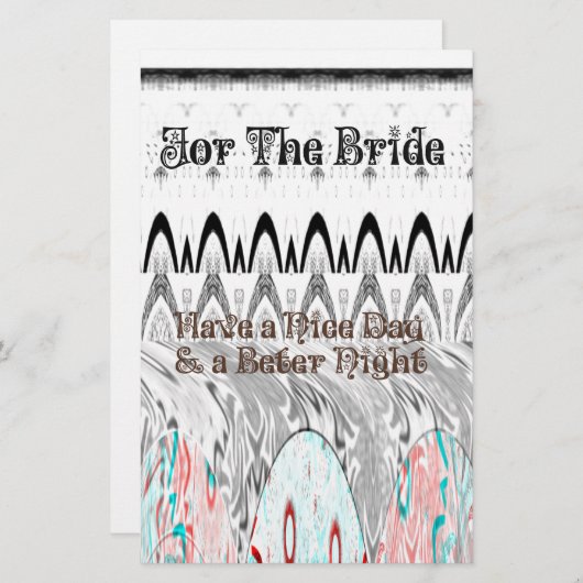 For the Bride White and Black Edgy design (Front/Back)