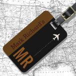 for the Classy Traveler Luggage Tag<br><div class="desc">Introducing our Masculine Brown and Black Luggage Tag – a sleek and modern travel accessory designed for the contemporary jetsetter. Crafted with a sophisticated color palette of rich brown and classic black, this luggage tag effortlessly blends style with functionality. Designed with the modern traveler in mind, our luggage tag features...</div>