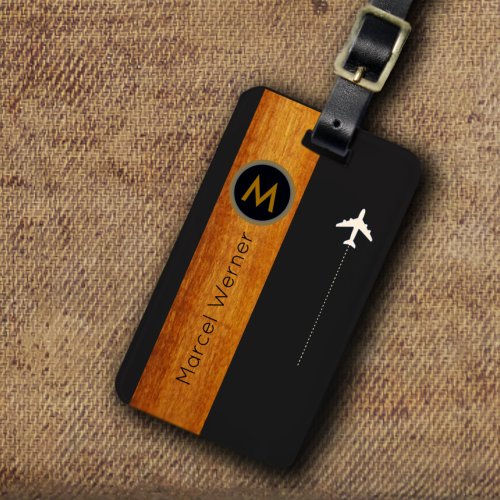 for the Classy Traveler Monogrammed Black Luggage Tag