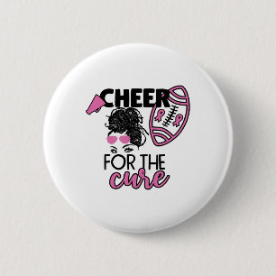 For The Cure Football Breast Cancer Awareness Button