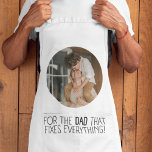 "For the Dad That Fixes Everything" Apron<br><div class="desc">Celebrate the dad who’s always ready to fix things with our "For the Dad That Fixes Everything" apron! This durable and stylish apron is perfect for the dad who loves to cook, grill, or work on projects around the house. Featuring a heartfelt quote that honors his handyman skills, this personalized...</div>