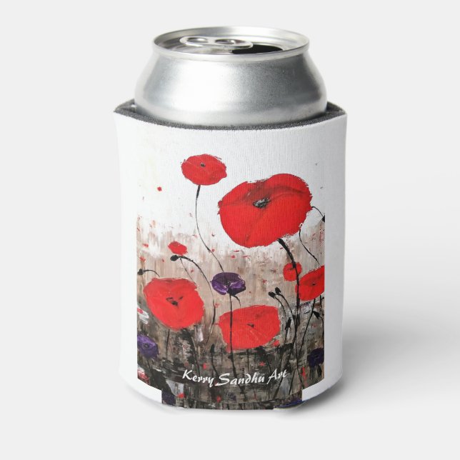 'For The Fallen' (Red Poppy Design) Can Cooler (Can Back)