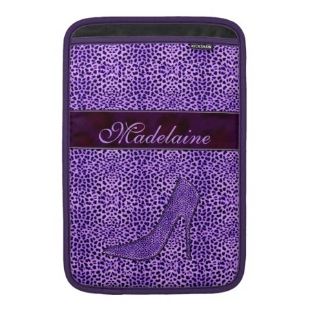 For The Feminine Fashionista Purple Cheetah Macbook Sleeve