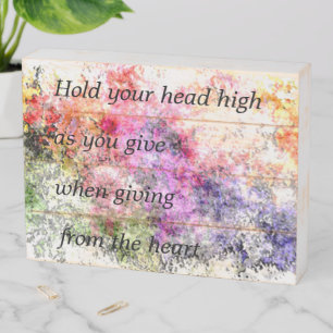 "For the Giver in Your Life" Wood Box Sign