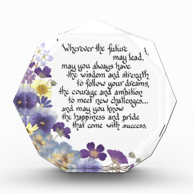 For the graduate acrylic award (Front)