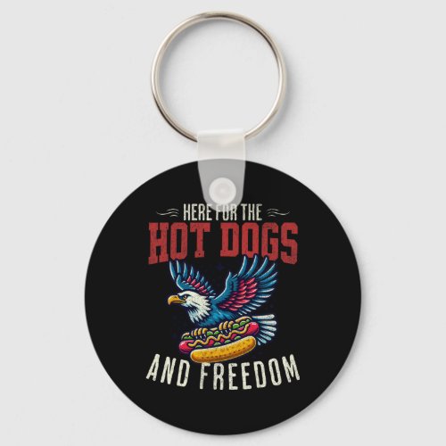 For The Hot Dogs And Freedom Men 4th July Women Ea Keychain