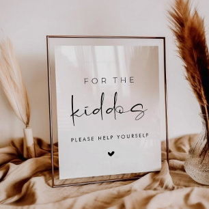 For the Kiddos Modern Wedding Kids Table Sign